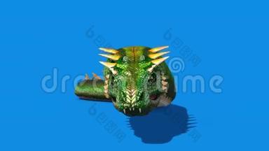 神话怪物龙吃蓝屏3D渲染动画